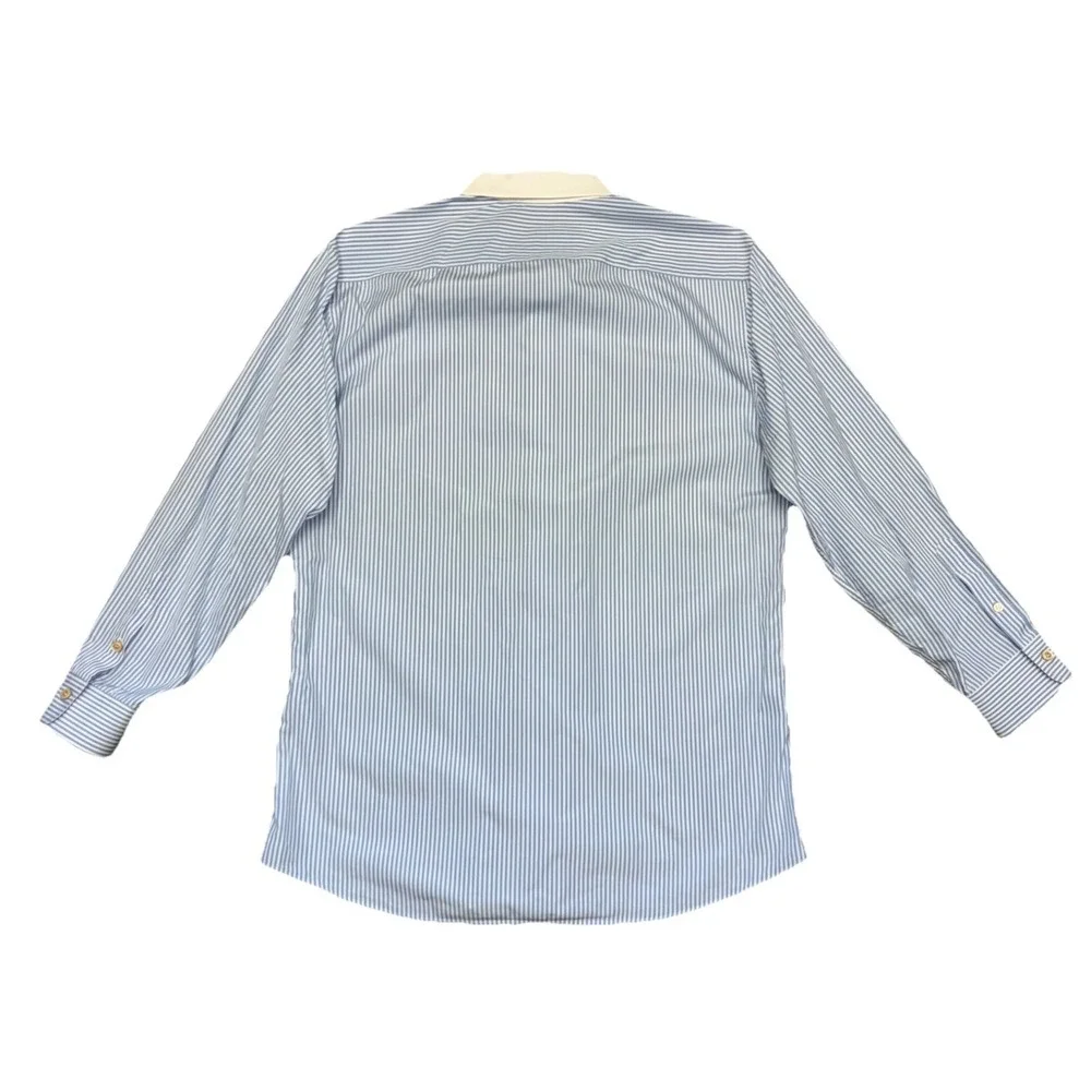 Gucci Shirt Men's 17.5 Blue Striped And Vest 3XL Navy Wool Uniform Slim Fit